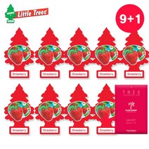 에스진 리틀트리 TREE 차량용 방향제 고급 종이 방향제 스트로베리 9+1 과일 딸기향 명품 새차 선물 걸이형 방향제