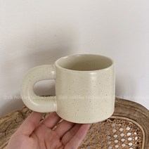 도트 점박이 홈카페 머그잔 커피 라떼 커피잔, 얇은 흰색 팻 핸들 머그