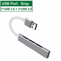 아이맥호환 USB C 악세사리 type c usb 허브 3.0 분배기 어댑터 otg lenovo xiaomi imac macbook 13 15 air pro pc 노트북 허브, b 회색
