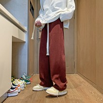 일자바지 여름 코듀로이 캐쥬얼 바지남자 와이드 루즈핏 맥시 긴바지 K266P45 통제함 68 4995261782