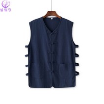 셀럽당 남성용 민소매 티셔츠 여름 박시 톱 생활한복