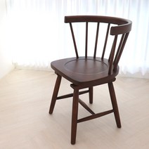 파스텔우드 윈저 원목 카페 식탁 인테리어 회전의자, 브라운, 1개