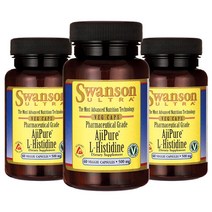 스완슨 울트라 아지퓨어 L-히스티딘 500mg 베지 캡슐, 60개입, 3개