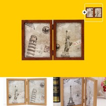 1+1 2칸 2단 접이식 폴딩 액자 사진 강아지 커플 두칸 엑자 유리 재질 웨딩 결혼 돌사진 5X7