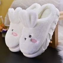 토끼 실내화 화이트 버니 슬리퍼 홈 Kawaii 신발 여성 토끼 솜털 겨울 실내 샌들 플랫폼 부티 2022
