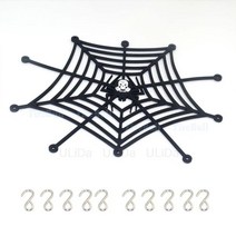 낚시 뜰채 프레임 바다 민물 RC 자동차화물 지붕 랙 탄력 그물 스파이더 웹 1/10 스케일 락 크롤러 액세서, 02 Black
