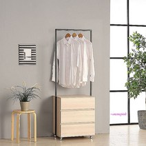 리코행거 600 수납 서랍장 3단 옷장 1인가구 미니 옷걸이qrs706, MMSg_애쉬