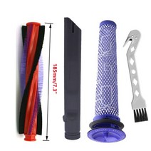 다이슨청소기 185mm225mm 강모 브러시 롤러 프리 필터 틈새 도구 v6 동물 솜털 dc59 dc62 148, 키트 4