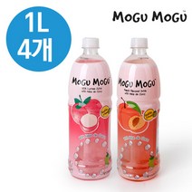 기타 모구모구 코코넛 젤리 과일음료 1L 4개(리치맛 복숭아맛), 옵션선택, 리치맛(1L)2개+복숭아맛(1L)2개