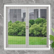 창문필터 일본 미세먼지 현관 필터 창문 셀프붙이는방충망, 회색 거즈 화이트 스티커 암호화 메쉬_100x120cm