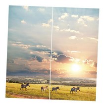 실키 3D 인쇄 동물 커튼 창 드레이프 균형 거실 59x65 인치 2 패널/세트