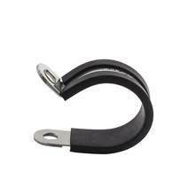 스텐주름관 304 스테인레스 스틸 고무 라이닝 P 클립 R 형 파이프 클램프 케이블 장착 호스 고정 브래킷, 18 Dia40(2pcs)