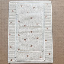돗투돗x마롤로뜨 아기 누빔 방수요 아기 방수 패드 침대 신생아 100수, 방수패드_돗꼼(아이보리), 1개