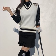 로로얼로이 니트베스트 베이직 브이넥 라인 골프 조끼 여성골프웨어