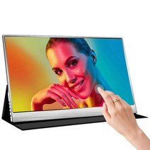 야외스크린 15.6 인치 휴대용 모니터 터치스크린 1080P HDR IPS 패널 게임 USBC HDMI-스마트 폰 노트북 스위치 PS4 xbox와 호환, Touch Silver_영국 플러그