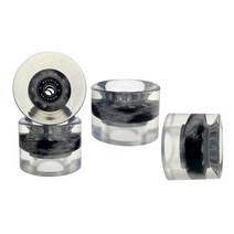 shangren 스케이트 보드 바퀴 60mm 롤러 베어링 4pcs, PU, 검은 털