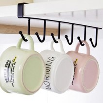 찻잔 커피잔 머그컵걸이 조리기구 컵정리대 선반컵걸이, 블랙