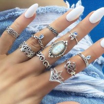 반지 패션 데일리 유니크 주얼리 여성을 위한 하트 boho 쥬얼리 세트 커플 선물 스테인레스 스틸 schmuck anillos 매칭