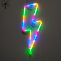 LED 네온 사인 번개 모양의 벽 야간 조명 USB 배터리 작동 홈 침실 파티 웨딩 장식 테이블 램프 아이 선물, 07 Colorful