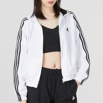 아디다스 여성 우븐 후드 바람막이 자켓 화이트 IC0560