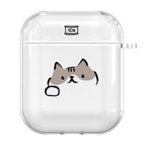 퍼플오션 고양이 에어팟 1 2 3 갤럭시 버즈 플러스 프로 라이브 투명 tpu 케이스, 고등어냥, 에어팟1/2