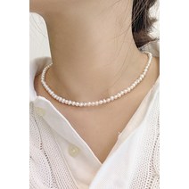 5mm 천연 담수진주 실버925 은 목걸이