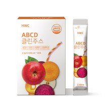 HWC ABCD 클린주스 쥬스 빼빼주스 1박스 30포 비트 당근 사과 비타민D 아침 건강 과일 채소 주스 먹기편한 분말 abc주스 사과 비트 당근 주스