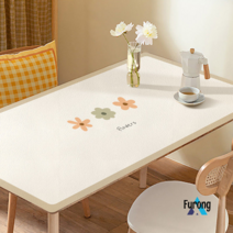완전방수 가죽 식탁보 테이블보, 80*140cm, 봄 꽃