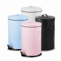 핑크/블루/블랙 무소음 양철 컬러 휴지통 3L, 블루3L