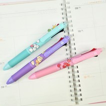 쓰임&끌림 몽알몽알 지워지는 3색 멀티펜 3000 볼펜, 보라