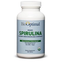 BioOptimal Spirulina Tablets 스피루리나 100% 프리미엄 240정