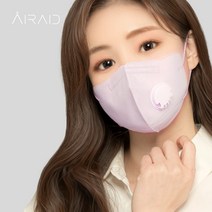 에어에이드 밸브형 일회용 퍼스널컬러 숨쉬기편한 새부리형 2D 마스크 대형, 퍼플, 30개, 1개입