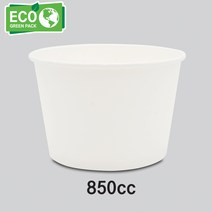 종이용기 종이그릇 850cc 무인쇄 라면용기 우동용기 덮밥용기 1박스 300개 (뚜껑별도), 300개입