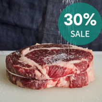 프라임 냉장 숙성 꽃등심 블랙앵거스 립아이 스테이크 Fresh Prime Ribeye Steak, 300g (Prime)