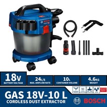집진기 먼지 청소기 BOSCH가스 18V10 L 전문 무선 추출기 18V 리튬 전동 공구, GAS18V10L Tool Only
