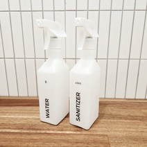 다담 HDPE 사각 분무기 스프레이 공병 화장품 원예 소독제 탈취제 세제 청소 방역, 500ml, 10개, 반투명 용기(화이트 스프레이건)