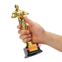 로고 커스톤 오스카 트로피 어워드 골드 도금 복제 팀 스포츠 경쟁 공예 기념품 플라스틱 파티 축하 선물, 03 19cm Customized