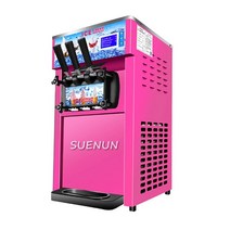 젤라또 머신 소프트 아이스크림 기계 스크림 삼색 스크림 메이커 스테인레스 스틸 데스크탑 스위트 콘 냉동 장비, 빨간색