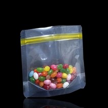 가로라인 지퍼스탠드 PET봉투 15X14 밑6cm 100매, 없음