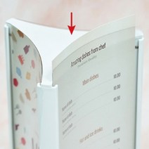 눈에띄는 3면활용 A5 프레임 모던 레스토랑회전형 메뉴안내판