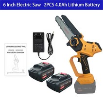 미니테이블쏘 목공테이블 톱 선반기계 가정용 diy 2ps 충전식 리튬 이온 배터리가있는 미니 전기 톱 6 인치, 02 yellow
