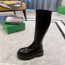 여성 가죽 레이스업 하이힐 마틴 롱 부츠 키높이 워커 마틴 통굽 웨지 구두 패션 신발 0