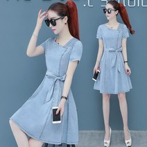 일자핏원피스 데님 여성의류 금 년 여름 키 작은 사람 35 145 채환니 630475431