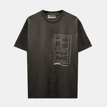 닐바렛 당출 남성 22SS 포켓프린팅 블랙 티셔츠 BJT056S S535S 524 BJT056SS535 S524