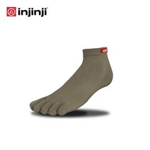 INJINJI 인진지 쿨맥스 양말 미니크루 발가락 양말 등산 양말 스포츠 양말, M, SAND