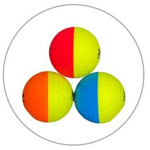 스릭슨 디바이드 골프공 Q-STAR Tour Divide 반반 우레탄 골프공 12구 3종, 옐로우/레드