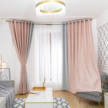 Xingyue 대마 단색 바느질 커튼 패브릭 침실 어린이 방 연구 호텔 프로젝트 전체 정전 완제품 도매 커튼