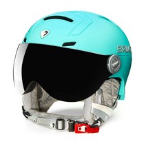 BRIKO 스노우 롱 보드 스키 헬멧 고글 싱글 더블 스포츠, 블루_XL