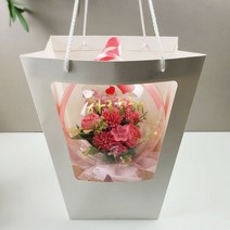 수비니샵 믹스꽃다발+LED전구+쇼핑백 레터링 꽃풍선 풍선꽃다발 레터링풍선 생일선물 졸업 어버이날, 퍼플믹스/화분형+LED전구+쇼핑백, 문구작성