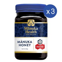 마누카헬스 마누카 꿀 UMF6+ MGO115 500g MANUKA HEALTH HONEY 3팩, 3개